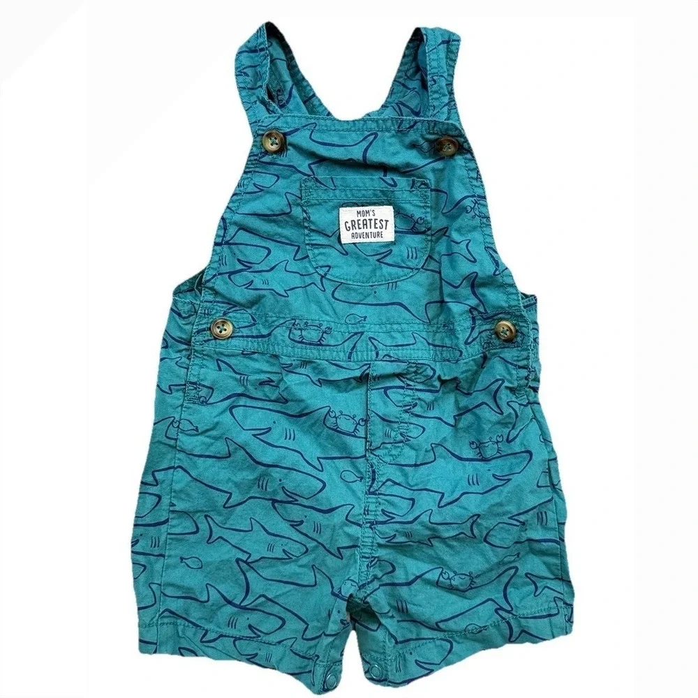 Carter's Baby's‎ Shark Overalls Size 9 Months